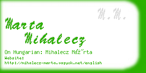 marta mihalecz business card